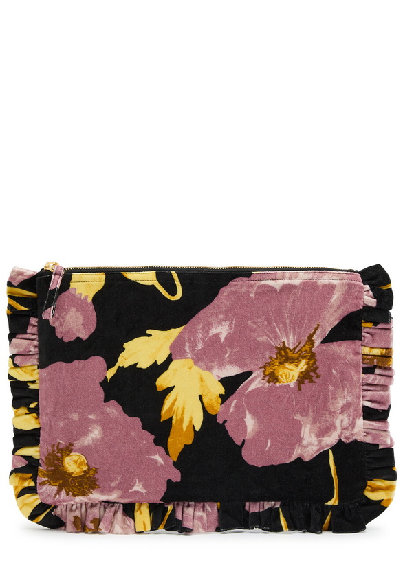 Photo: LA Double J Floral Velvet Hand Pochette Pouch - Multicoloured - One Size