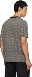 Balmain Black & Beige Monogram Jacquard T-shirt