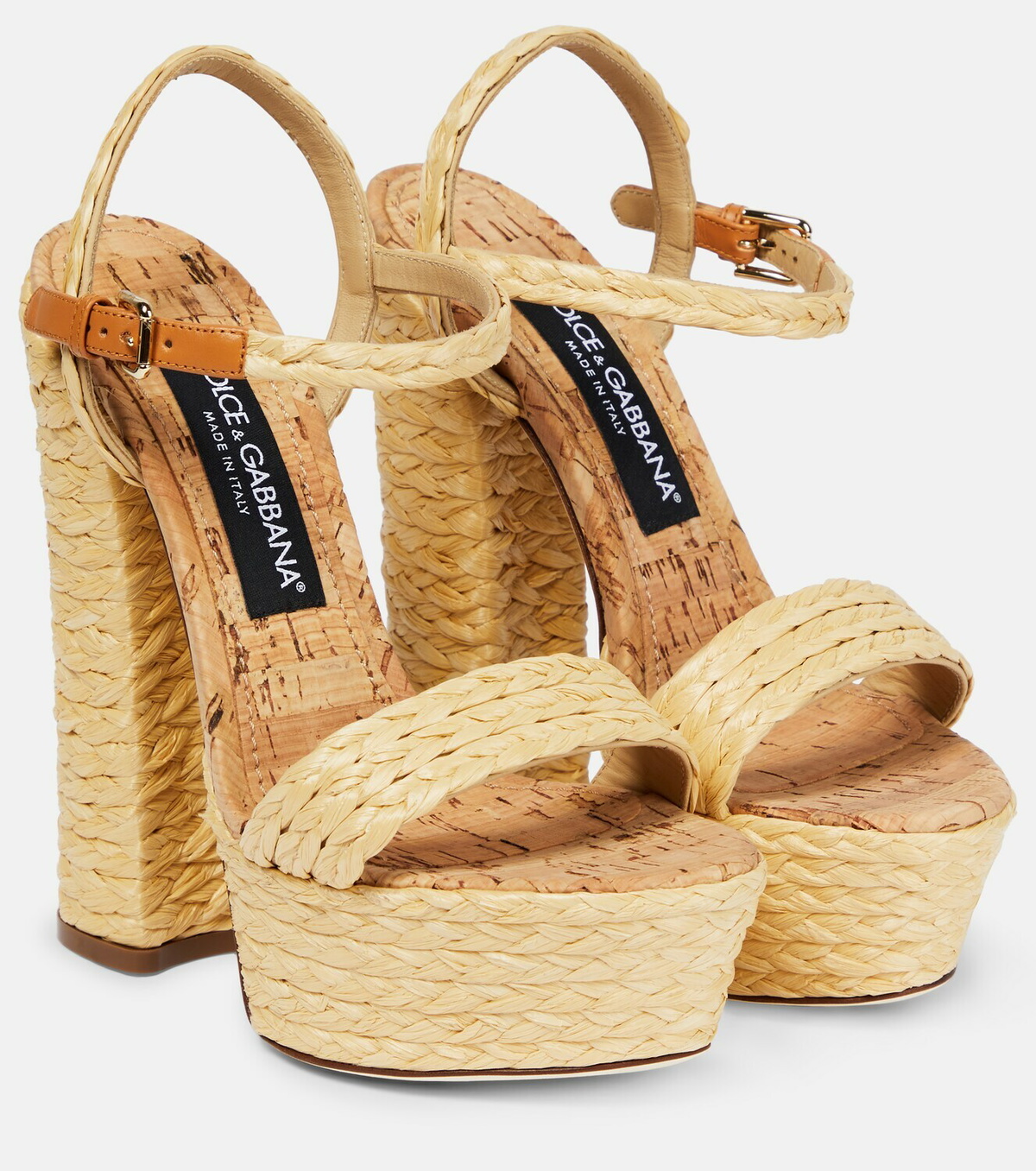 Dolce&Gabbana - Keira raffia platform sandals