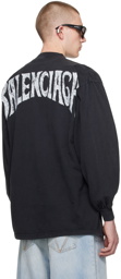 Balenciaga Black Printed Long Sleeve T-Shirt