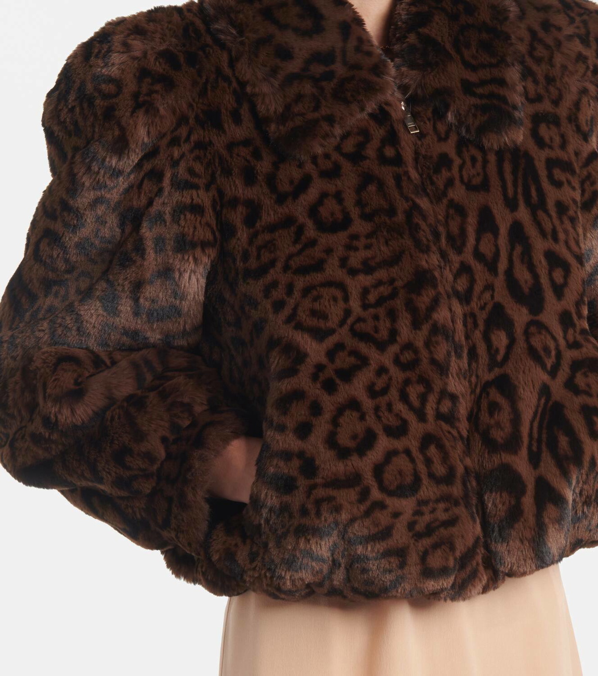 Chloé Leopard-print cropped faux fur jacket Chloe