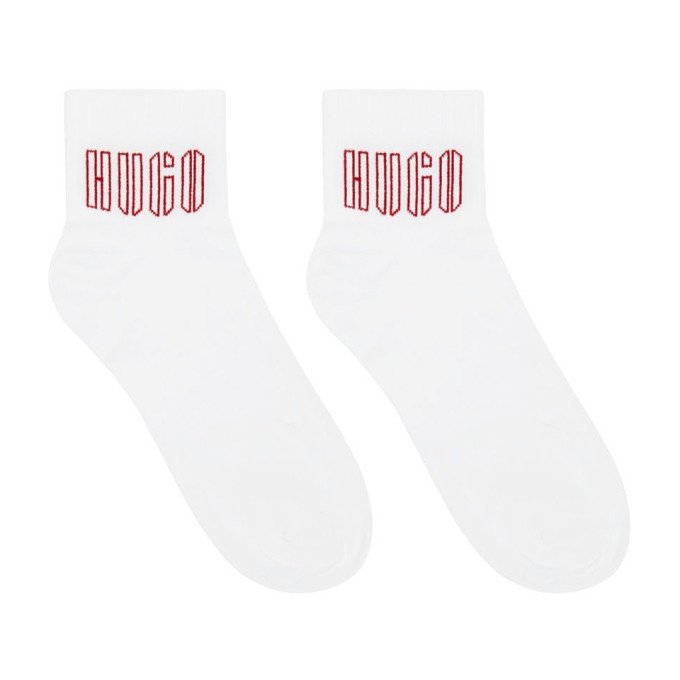 Photo: Hugo Two-Pack White Piano Ankle Socks