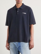 Acne Studios - Egnes Logo-Embroidered Cotton Piqué Polo Shirt - Black