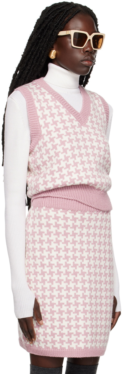 Ernest W. Baker SSENSE Exclusive Pink & White Vest