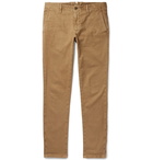 Incotex - Slim-Fit Textured Stretch-Cotton Trousers - Men - Tan