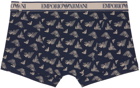 Emporio Armani Three-Pack Navy & Beige Boxers