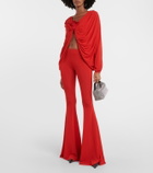 Giuseppe di Morabito Floral-appliqué draped jersey top