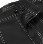 Versace - Contrast-Stitched Wool-Blend Trousers - Black