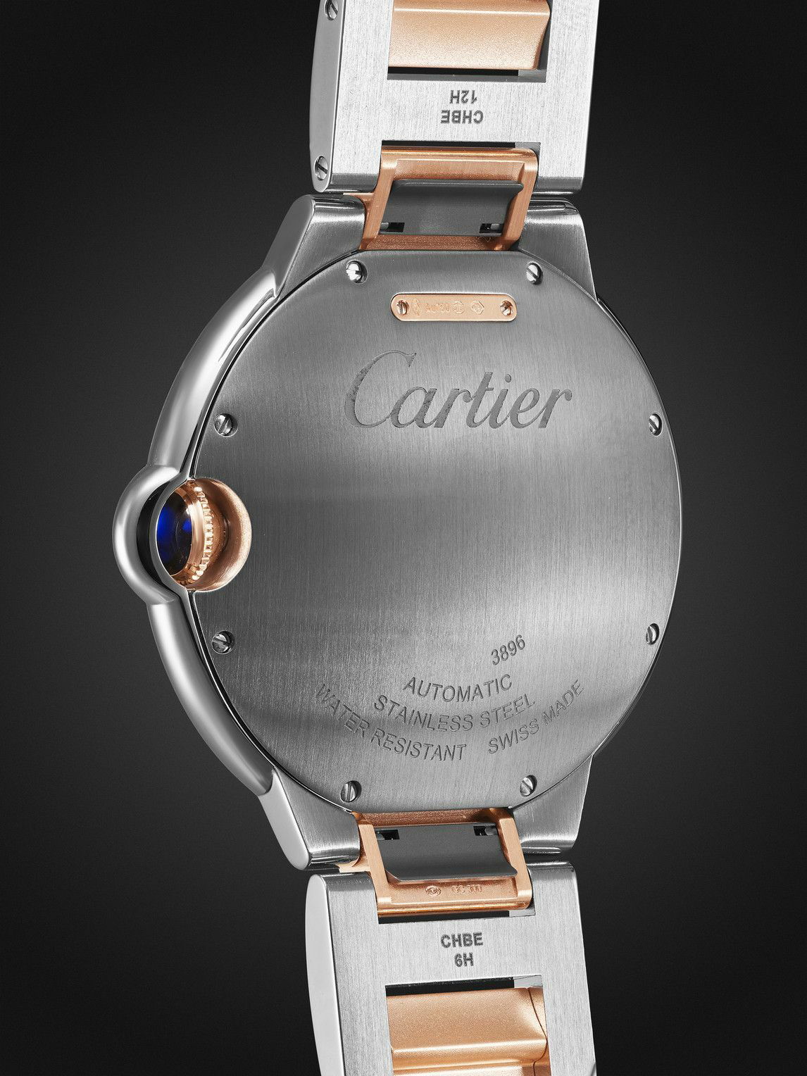 Cartier Ballon Bleu 42 Automatic Blue Dial Rose Gold Mens Watch