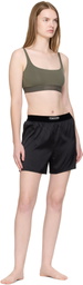 TOM FORD Black Stretch Silk Satin Boxer Shorts