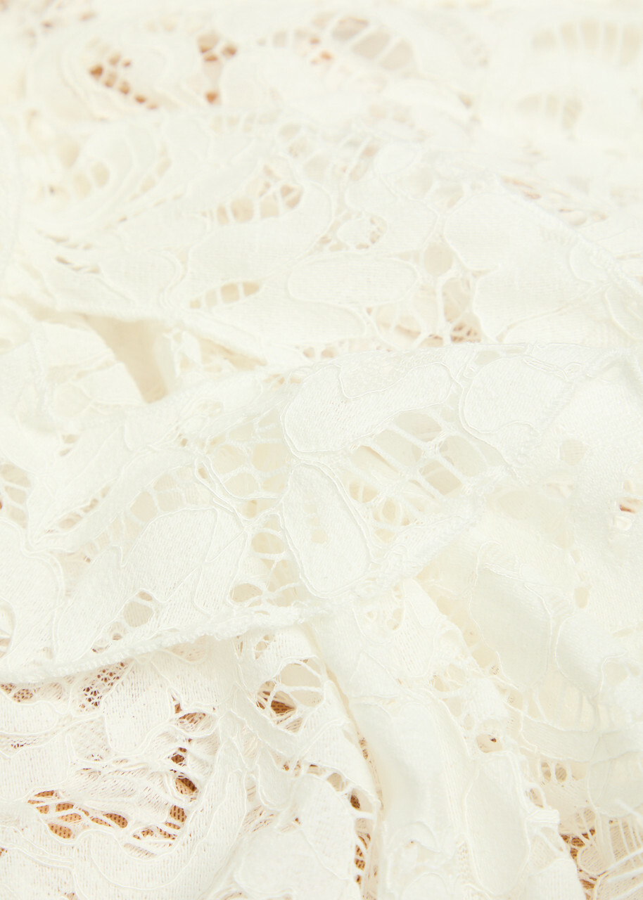 DE LA Vali Bodita Appliquéd Guipure Lace Mini Dress White