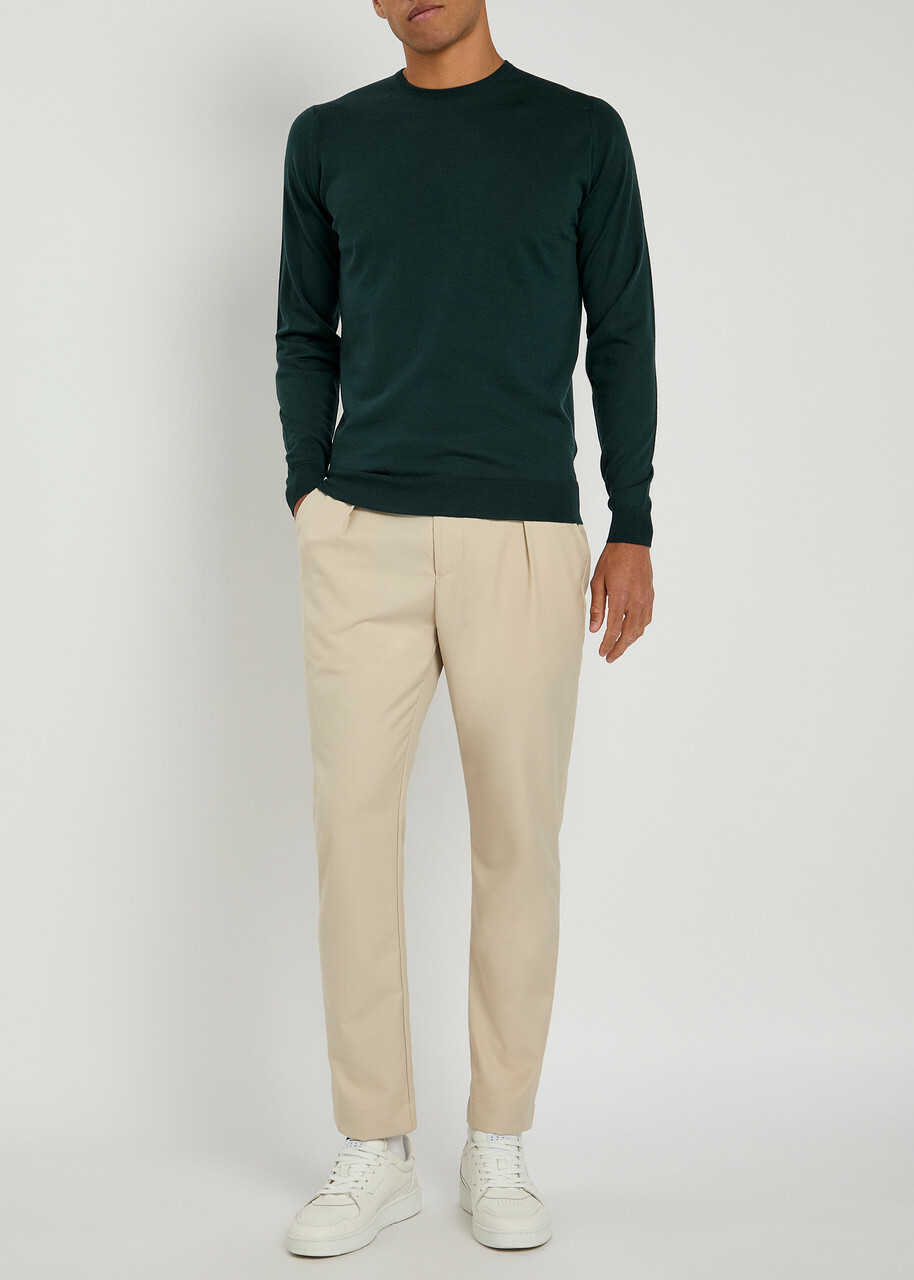 John Smedley Lundy Wool Jumper Dark Green