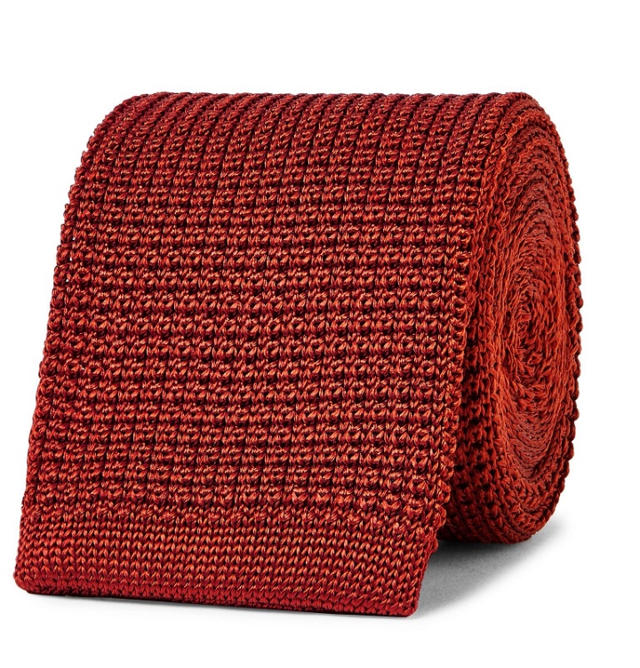 Photo: Boglioli - 6cm Knitted Silk Tie - Red