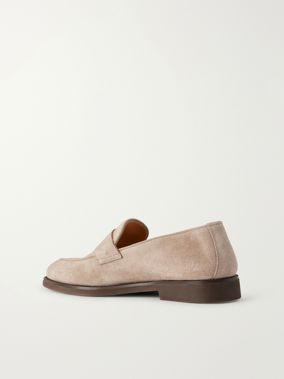 Brunello Cucinelli - Flex Suede Penny Loafers - Neutrals