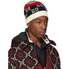 Gucci Navy and Red Knit GG Beanie