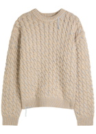 Axel Arigato Nolan Cable-knit Wool-blend Jumper Beige