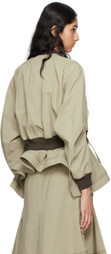 3.1 Phillip Lim Khaki Layered Flounce Bomber Jacket