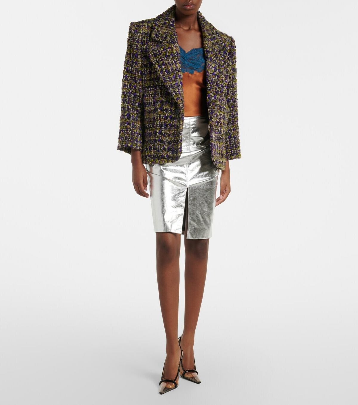 Saint Laurent Wool-blend tweed blazer