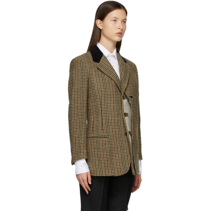 Maison Margiela Brown Check Blazer