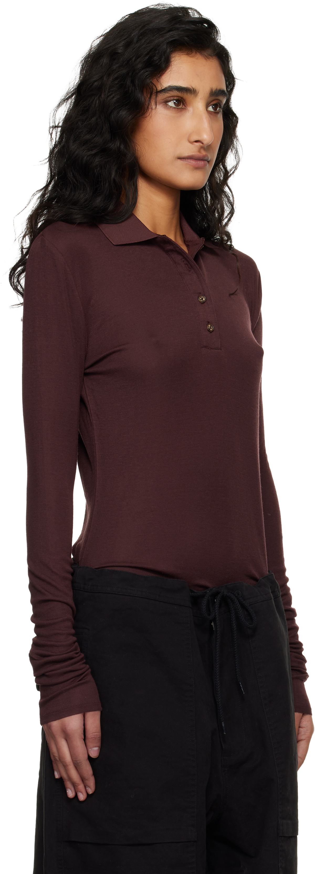 Entire Studios Brown LS Polo