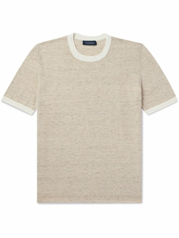 Photo: Thom Sweeney - Cotton and Linen-Blend T-Shirt - Neutrals