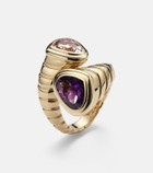 Marina B Toi Et Moi 18kt gold ring with amethyst and morganite