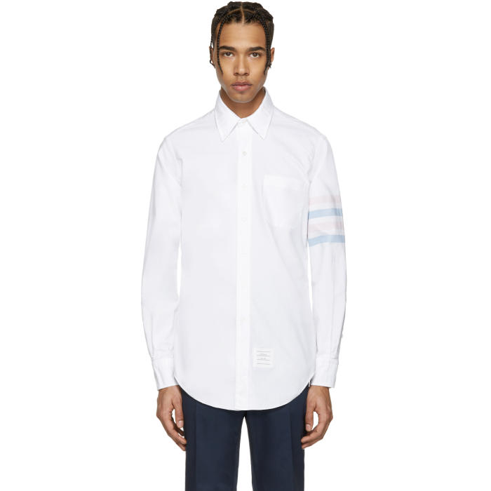 Photo: Thom Browne White Classic Four Bar Shirt