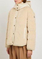 Moncler Ciboulette Braided-trim Padded Fleece Parka Coat Cream
