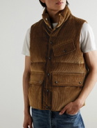 Drake's - Quilted Cotton-Corduroy Down Gilet - Brown