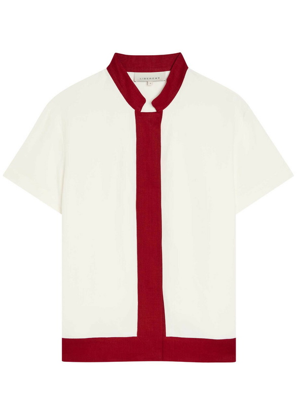 Photo: Liberowe Hana Contrasting-trim Woven Shirt White