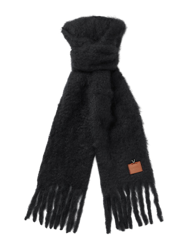 Photo: LOEWE - Logo-Appliquéd Fringed Mohair and Wool-Blend Scarf