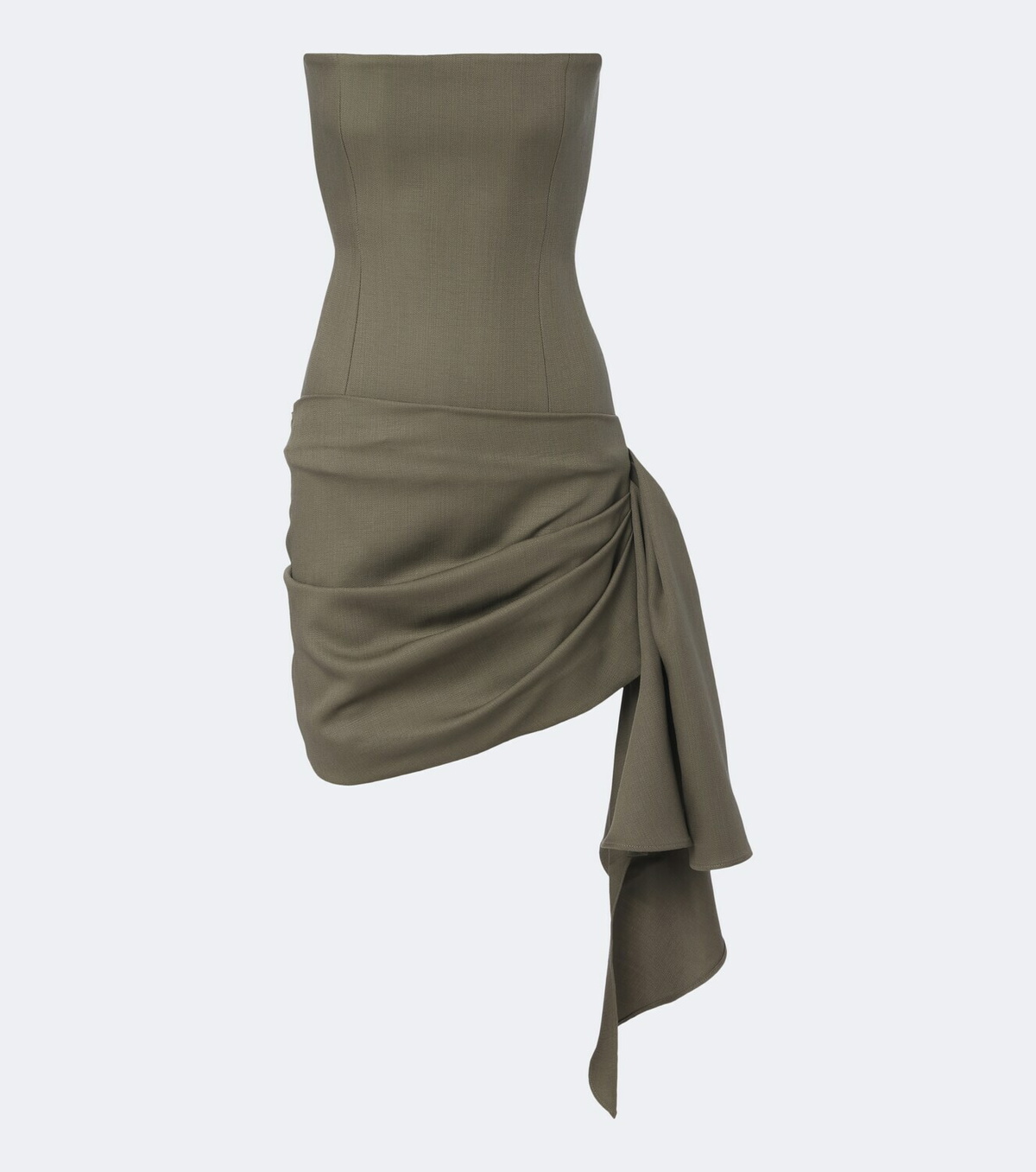 Alex Perry Draped virgin wool bustier dress