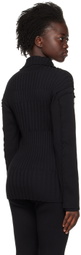 PERVERZE Black Multi Rib Cardigan