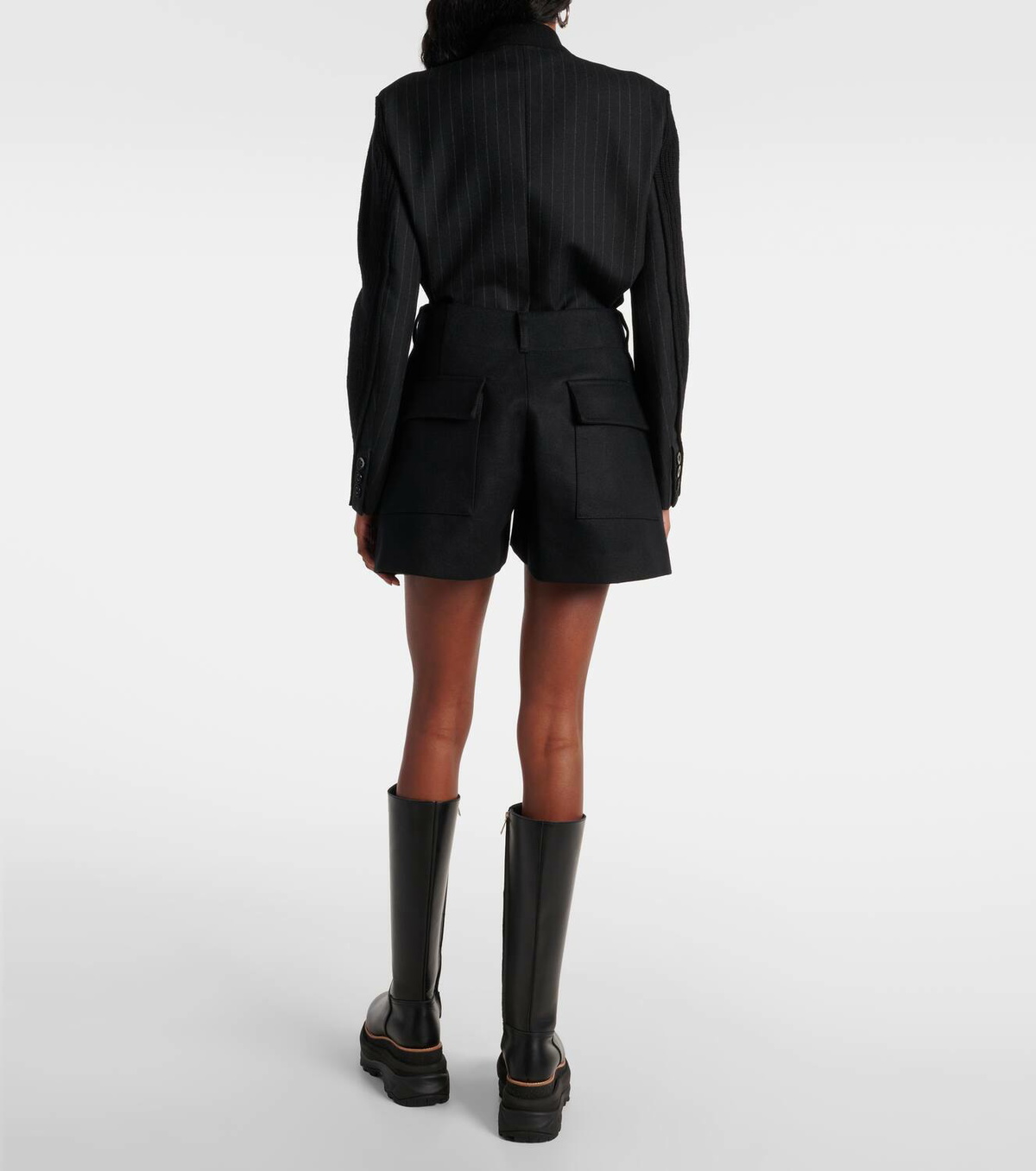 Sacai Chalk stripe wool shorts Sacai