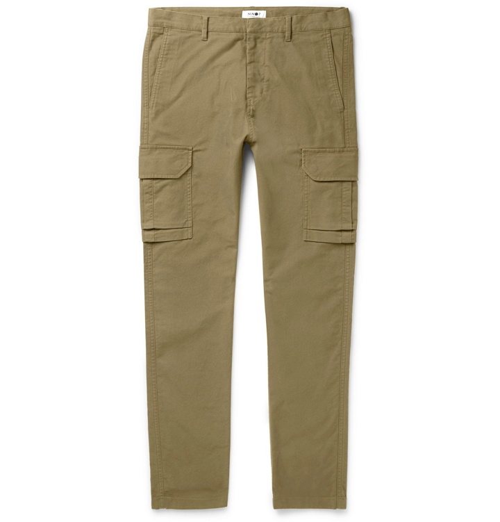 Photo: NN07 - Slim-Fit Tapered Garment-Dyed Cotton-Blend Twill Cargo Trousers - Green