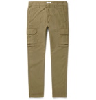 NN07 - Slim-Fit Tapered Garment-Dyed Cotton-Blend Twill Cargo Trousers - Green