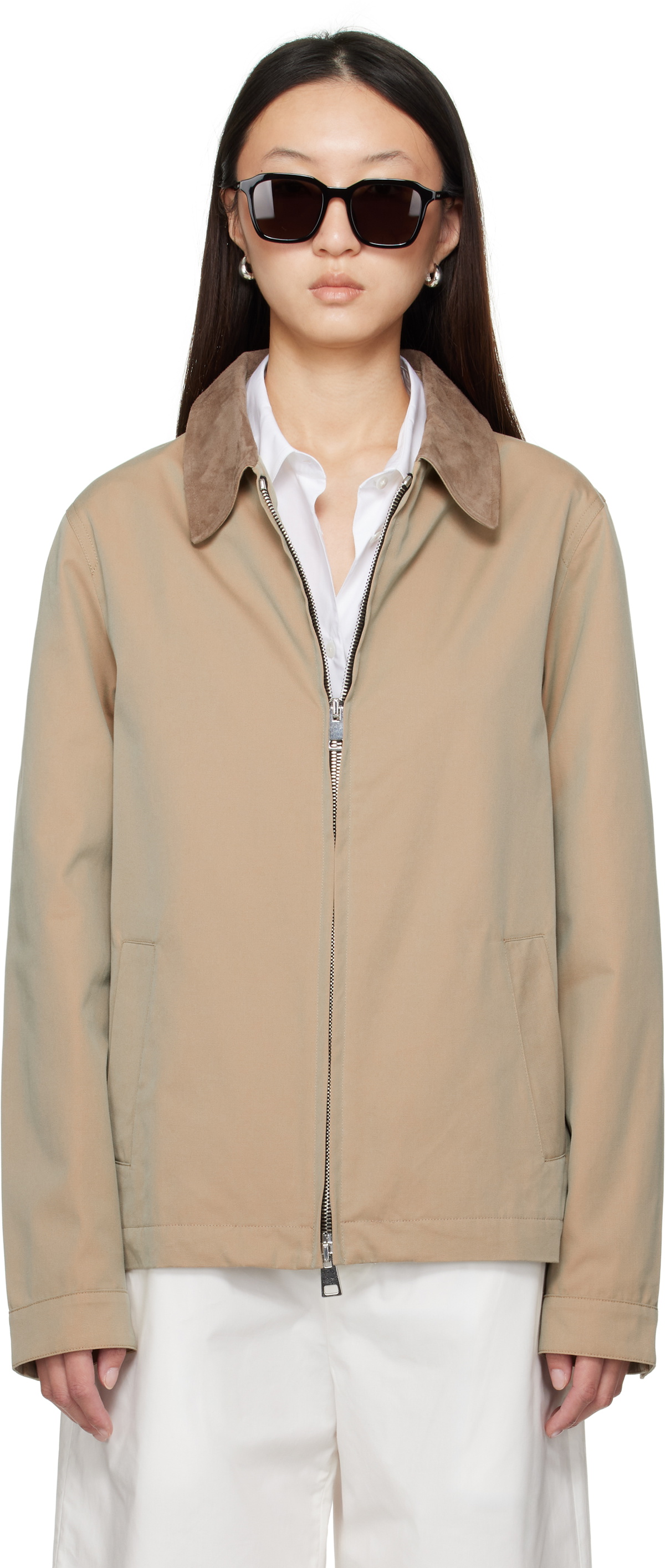 Meta Campania Collective Beige Owen Cotton Tonic Coaching Jacket