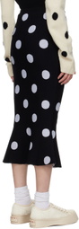 Marni Black Polka Dot Midi Skirt
