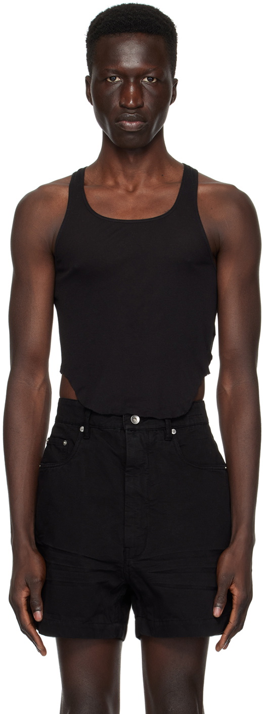 Rick Owens Drkshdw Black Cut-Out Level Tank Top Rick Owens Drkshdw