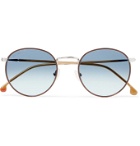 Loro Piana - Weekend Turtle Round-Frame Titanium and Acetate Sunglasses - Silver