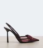 Prada Bow-detail mesh slingback pumps