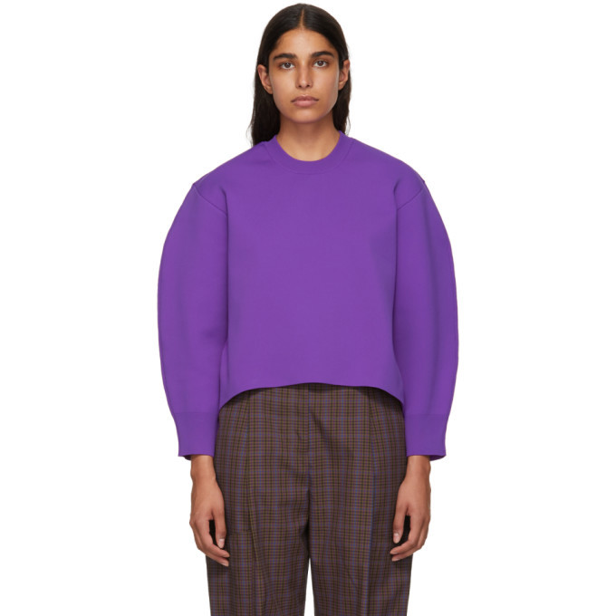 Photo: Tibi Purple Sculpted Sleeve Sweater