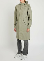 Rains W3 Fishtail Hooded Rubberised Parka Sage
