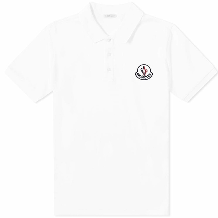 Photo: Moncler Men's Macro Logo Polo Shirt in White