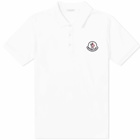 Moncler Men's Macro Logo Polo Shirt in White