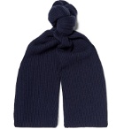 Johnstons of Elgin - Ribbed Cashmere Hat and Scarf Set - Blue