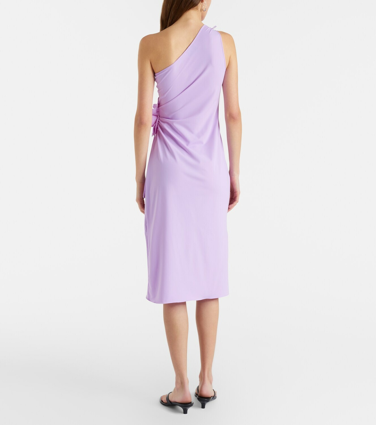 Coperni Floral-appliqué jersey cocktail dress