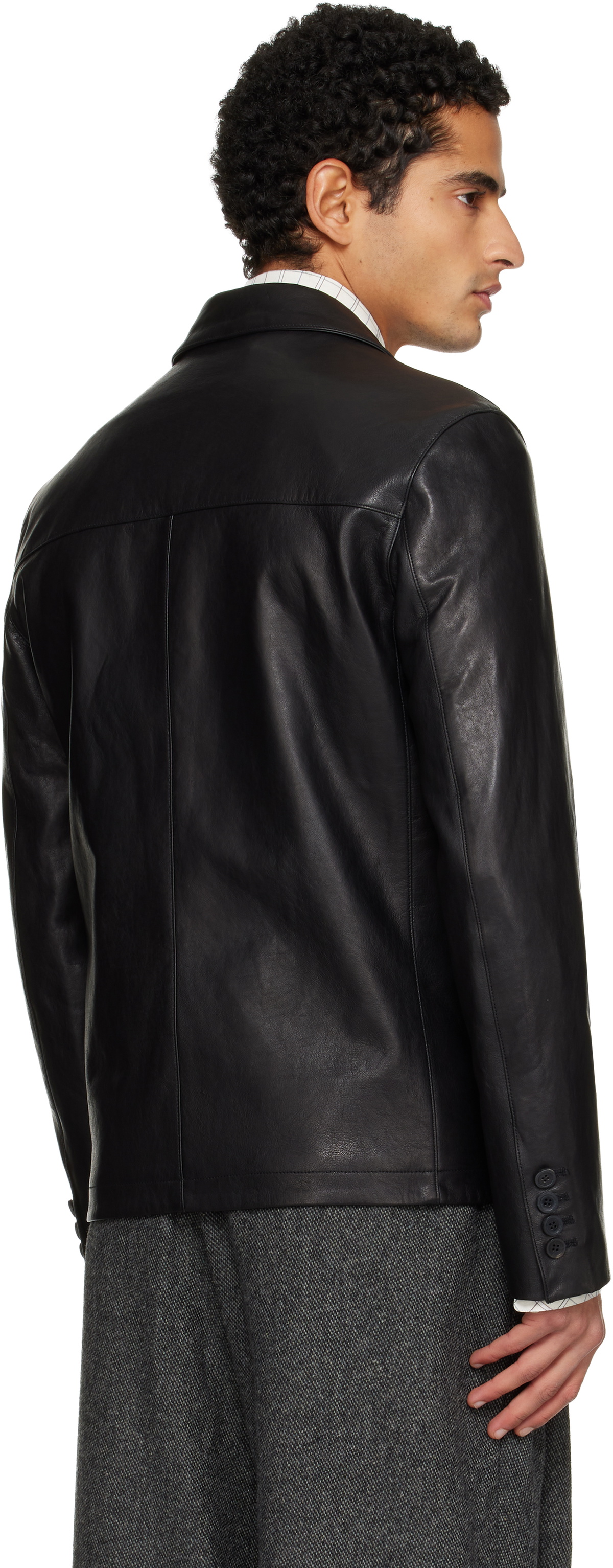 TONYWACK Black Vegetable Tanned Lamb Leather Jacket