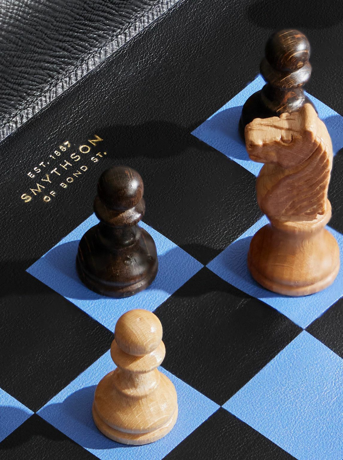 Smythson - Panama Cross-Grain Leather Chess Set