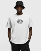 Stone Island Tee Cotton Jersey, 'stamp Three' Print, Garment Dyed White - Mens - Shortsleeves